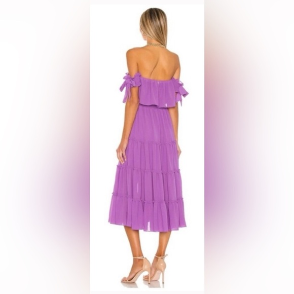 Misa Los Angeles × REVOLVE Cold Shoulder Tiered Micaela Midi Dress in Lilac - Picture 8 of 8